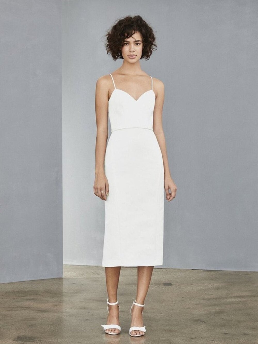 Amsale, V-Neck Midi Dress